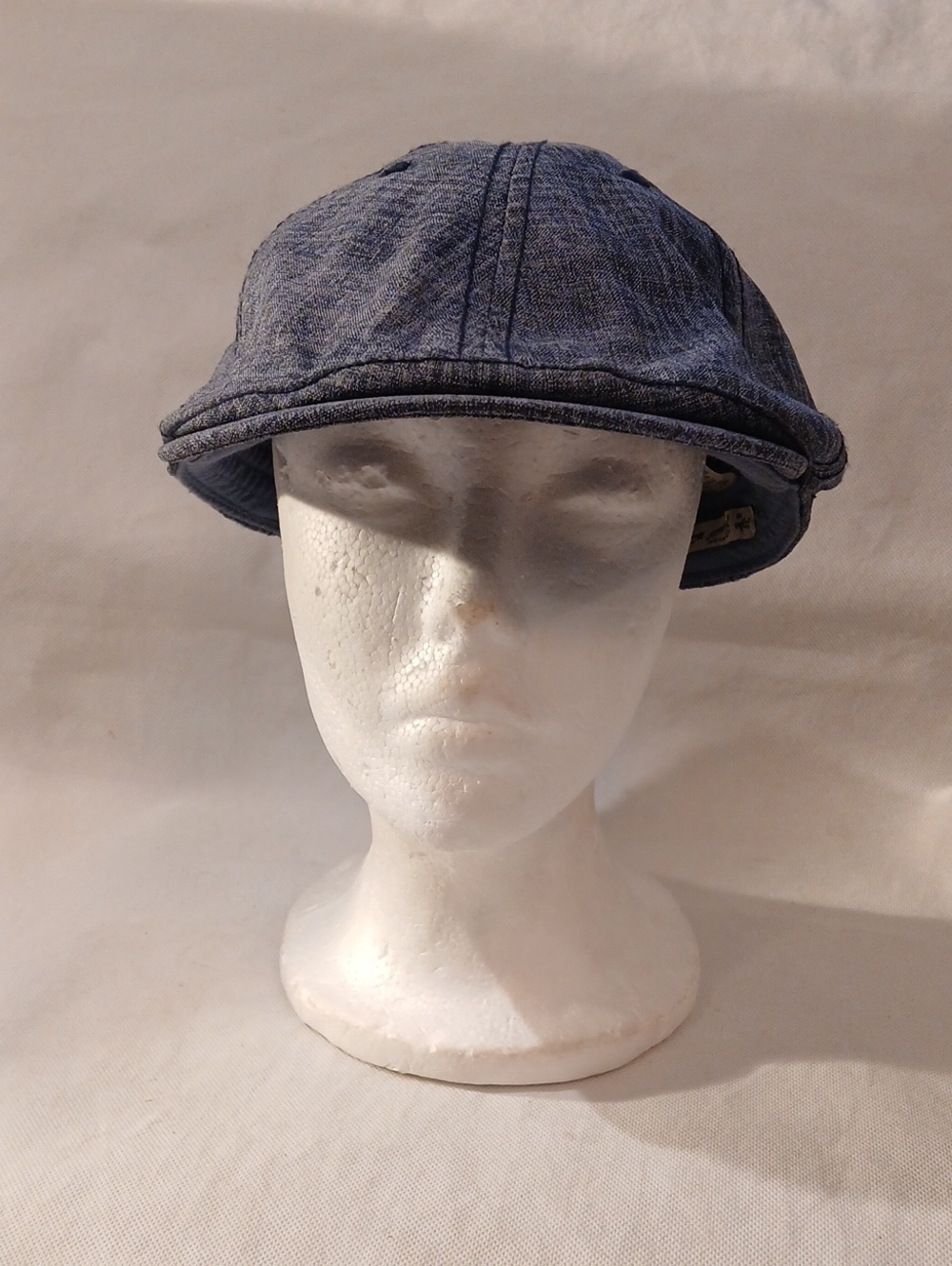 Original Penguin Mens Blue Flat Cap Hat 6 Panel Newsboy